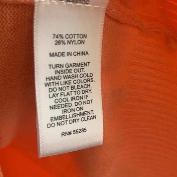 Express orange long sleeve sweater with rhinestones - Picture 4 of 5